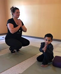 Mom and child in Toe Balance